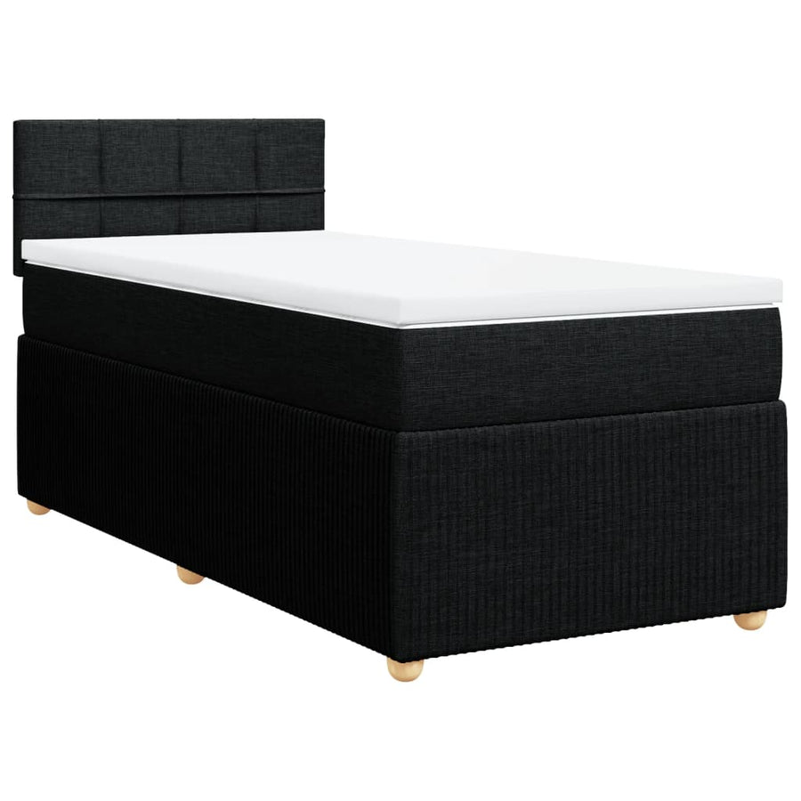 Boxspring met matras stof zwart 100x200 cm