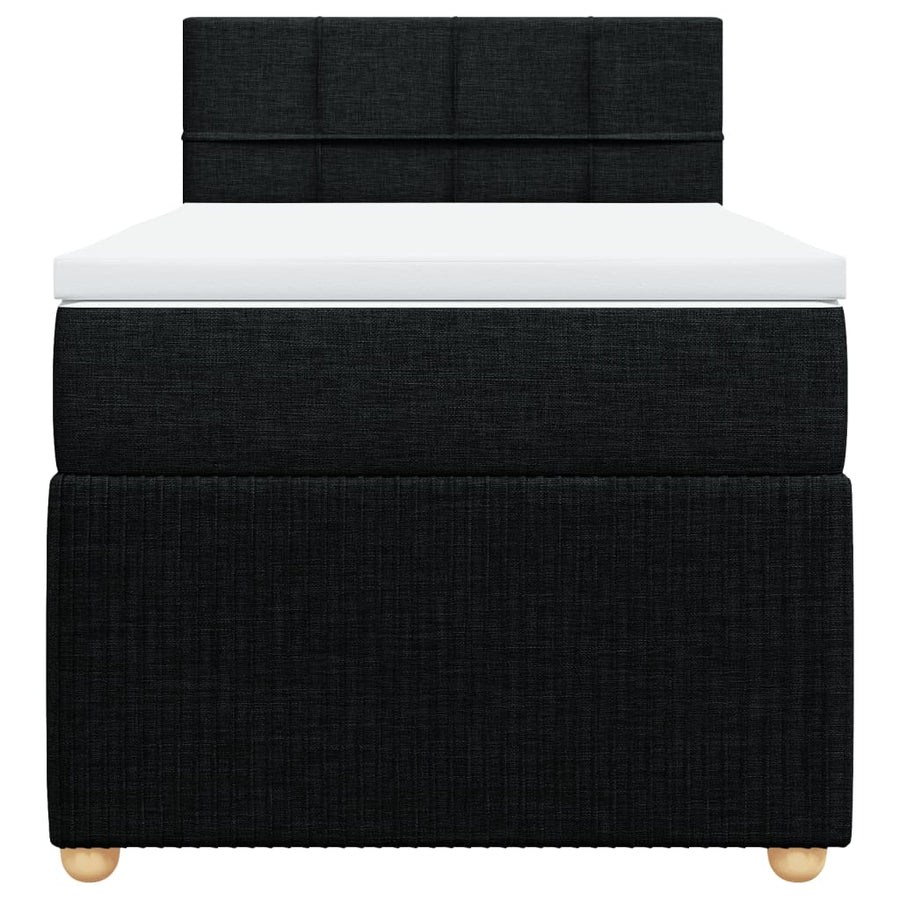 Boxspring met matras stof zwart 100x200 cm