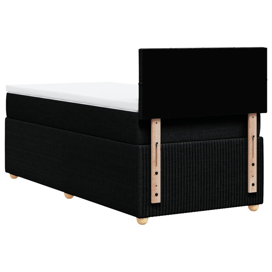 Boxspring met matras stof zwart 100x200 cm