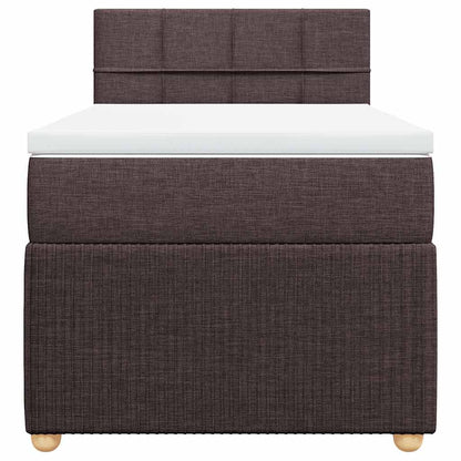 Boxspring Met Matras Stof Donkerbruin 100X200 Cm