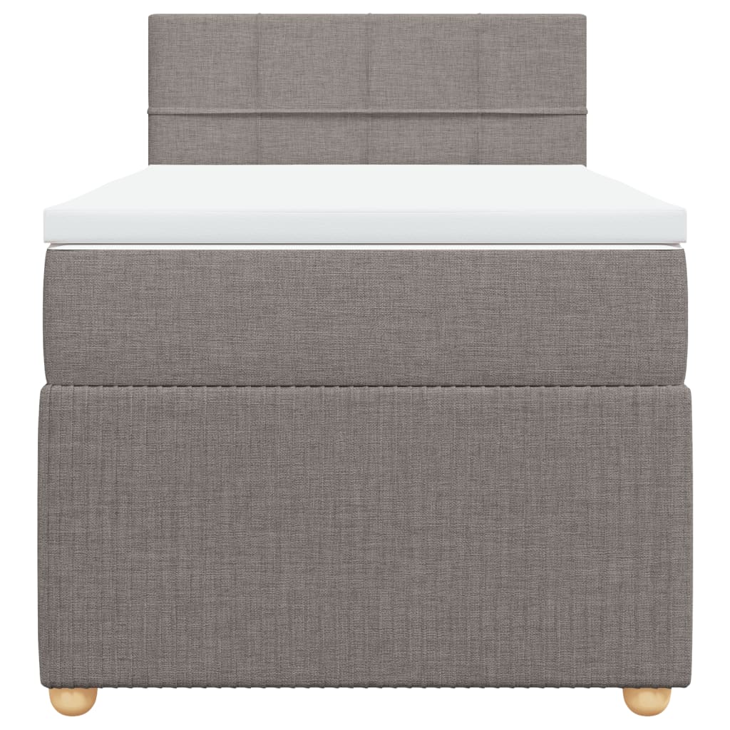 Boxspring met matras stof taupe 100x200 cm