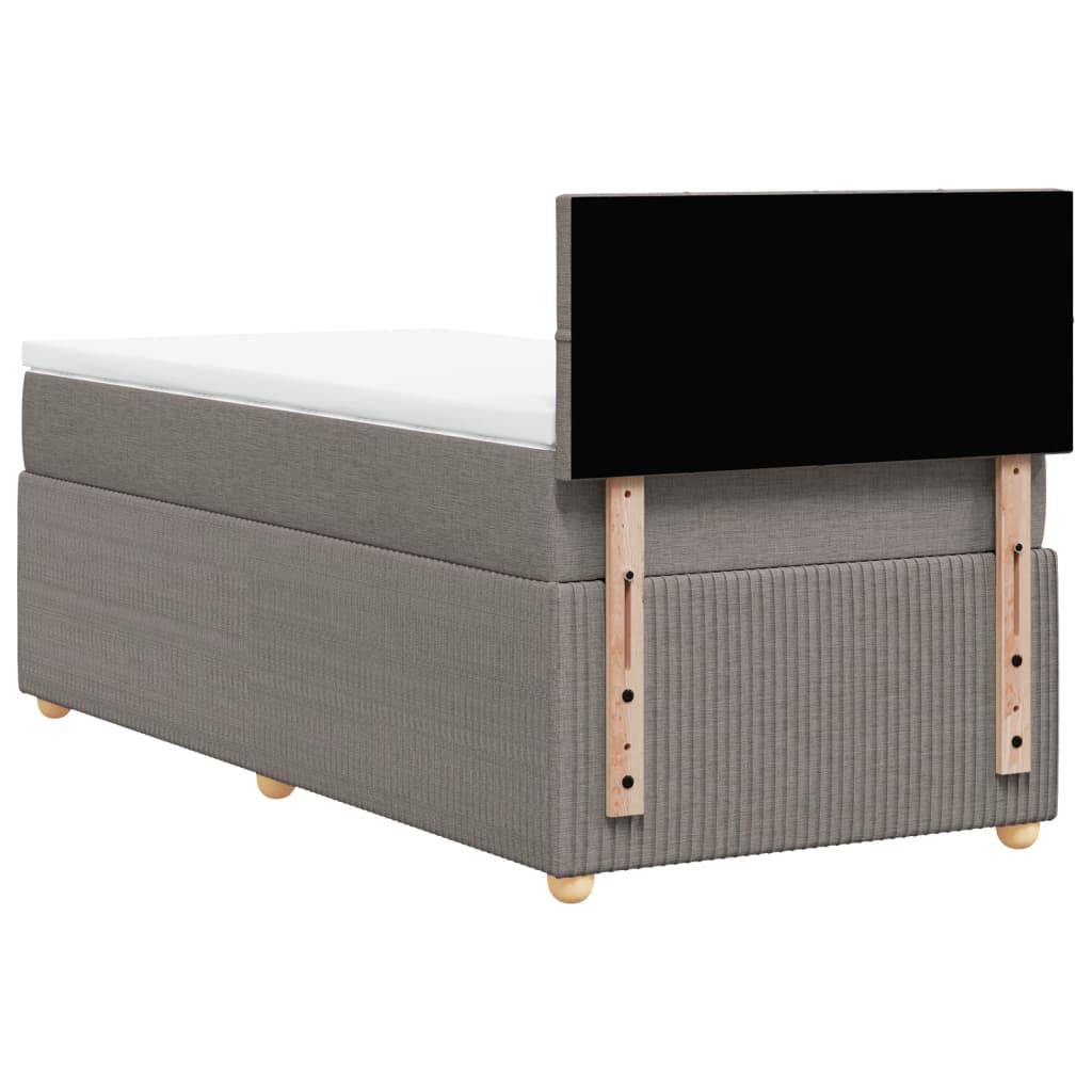 Boxspring met matras stof taupe 100x200 cm