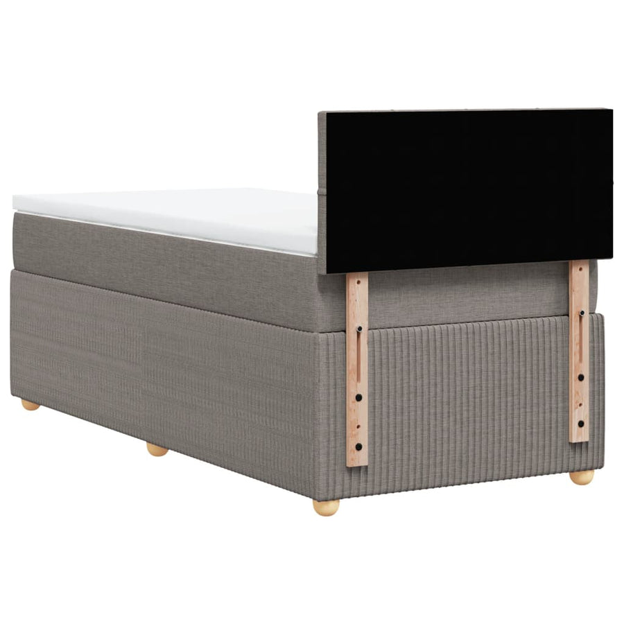 Boxspring met matras stof taupe 100x200 cm