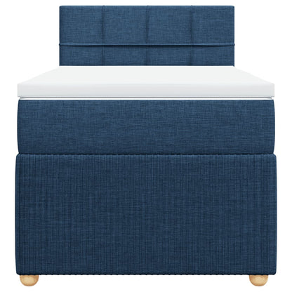 Boxspring met matras stof blauw 100x200 cm
