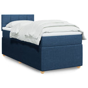 Boxspring bed blauw 100x200 cm met matras