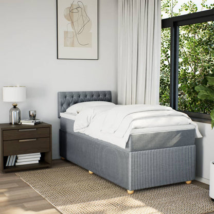 Boxspring met matras stof lichtgrijs 100x200 cm