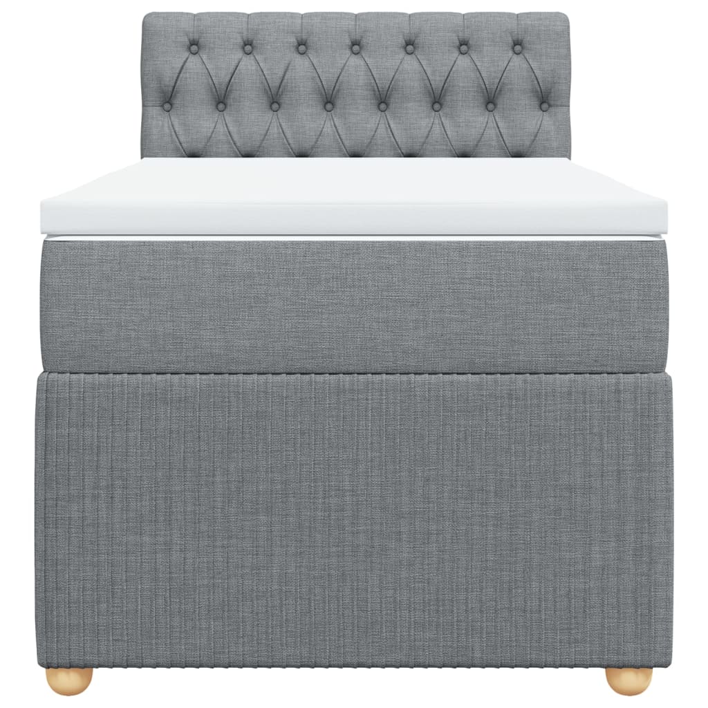 Boxspring met matras stof lichtgrijs 100x200 cm