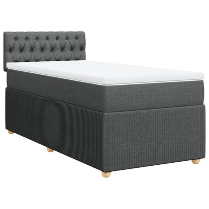 Boxspring met matras stof donkergrijs 100x200 cm