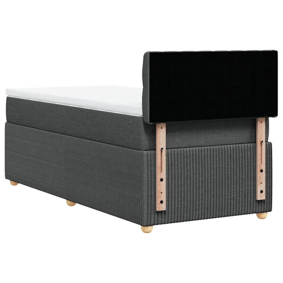 Boxspring met matras stof donkergrijs 100x200 cm