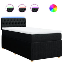 Boxspring met matras stof zwart 100x200 cm