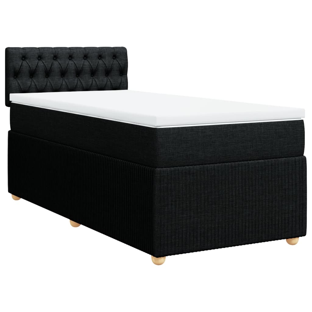 Boxspring met matras stof zwart 100x200 cm