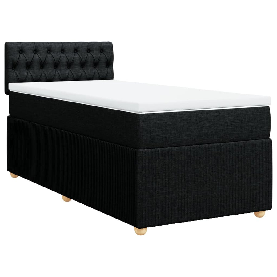 Boxspring met matras stof zwart 100x200 cm
