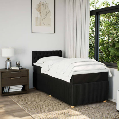 Boxspring met matras stof zwart 100x200 cm