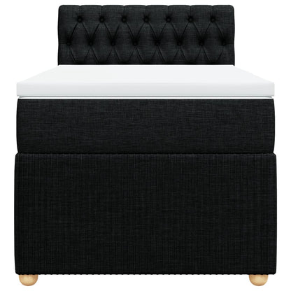 Boxspring met matras stof zwart 100x200 cm