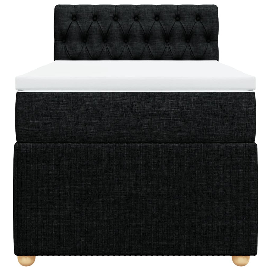 Boxspring met matras stof zwart 100x200 cm