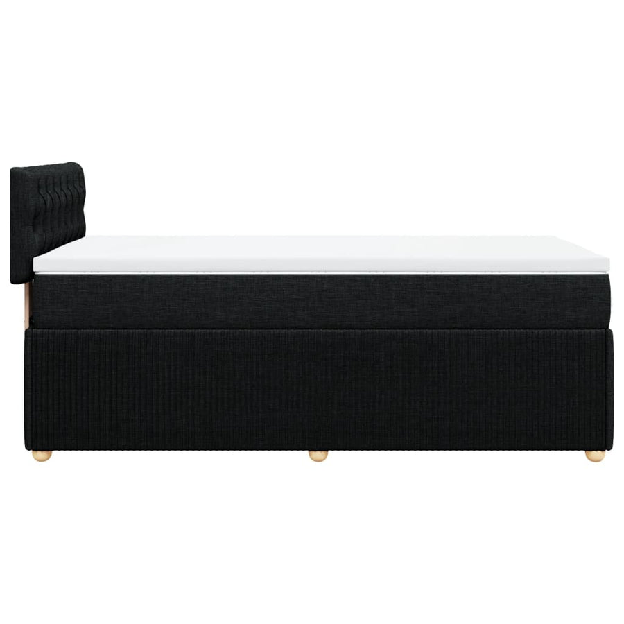 Boxspring met matras stof zwart 100x200 cm