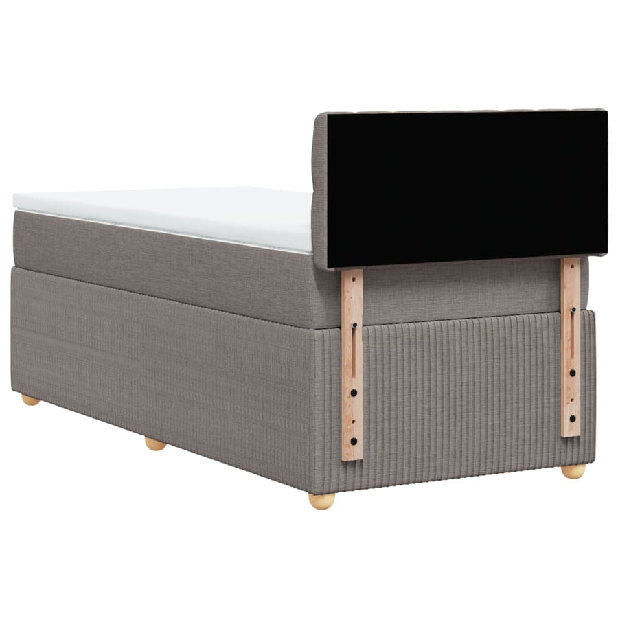 Boxspring met matras stof taupe 100x200 cm