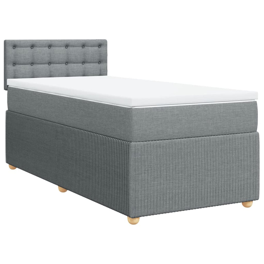 Boxspring met matras stof lichtgrijs 100x200 cm