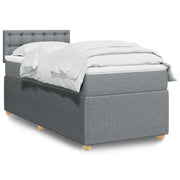 Boxspring 100x200 cm lichtgrijs pocketveringmatras