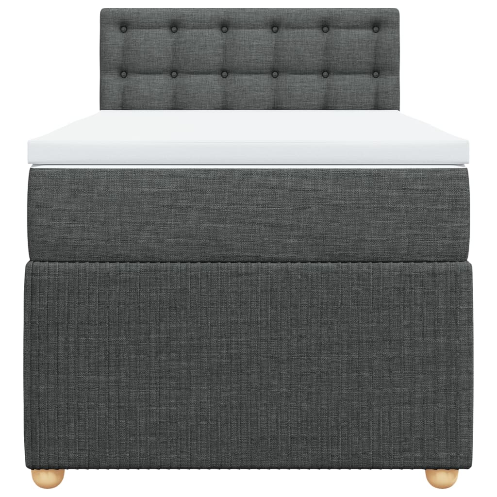 Boxspring met matras stof donkergrijs 100x200 cm