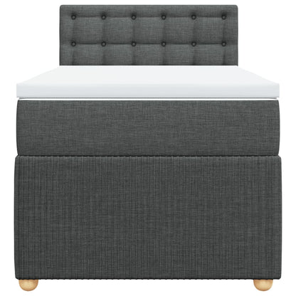 Boxspring met matras stof donkergrijs 100x200 cm