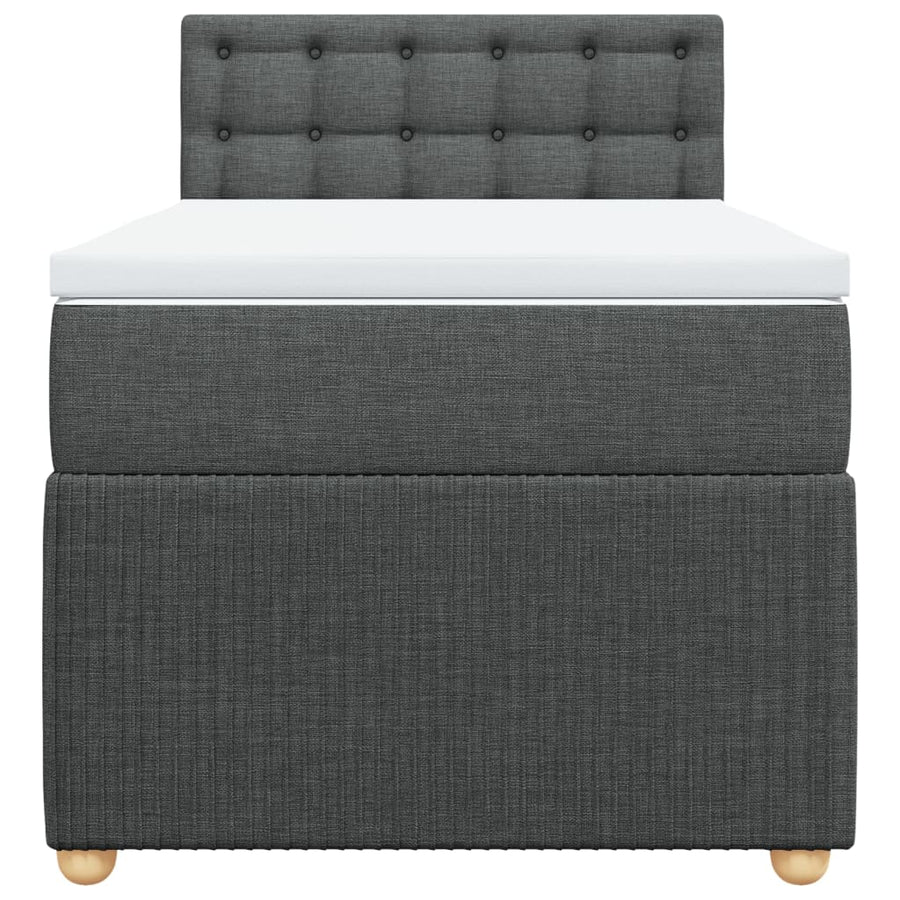 Boxspring met matras stof donkergrijs 100x200 cm