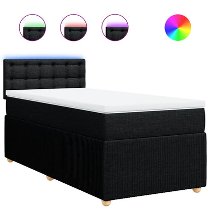 Boxspring met matras stof zwart 100x200 cm