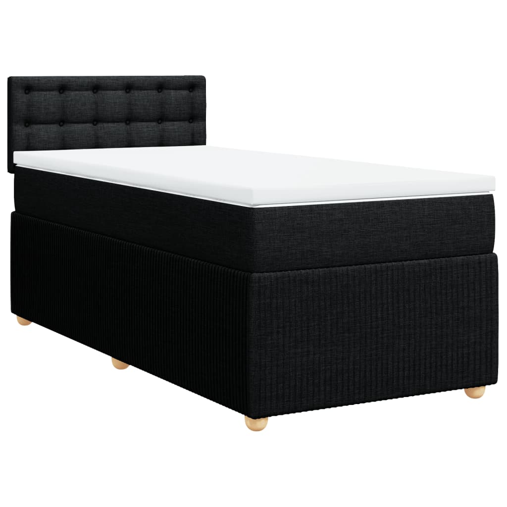 Boxspring met matras stof zwart 100x200 cm