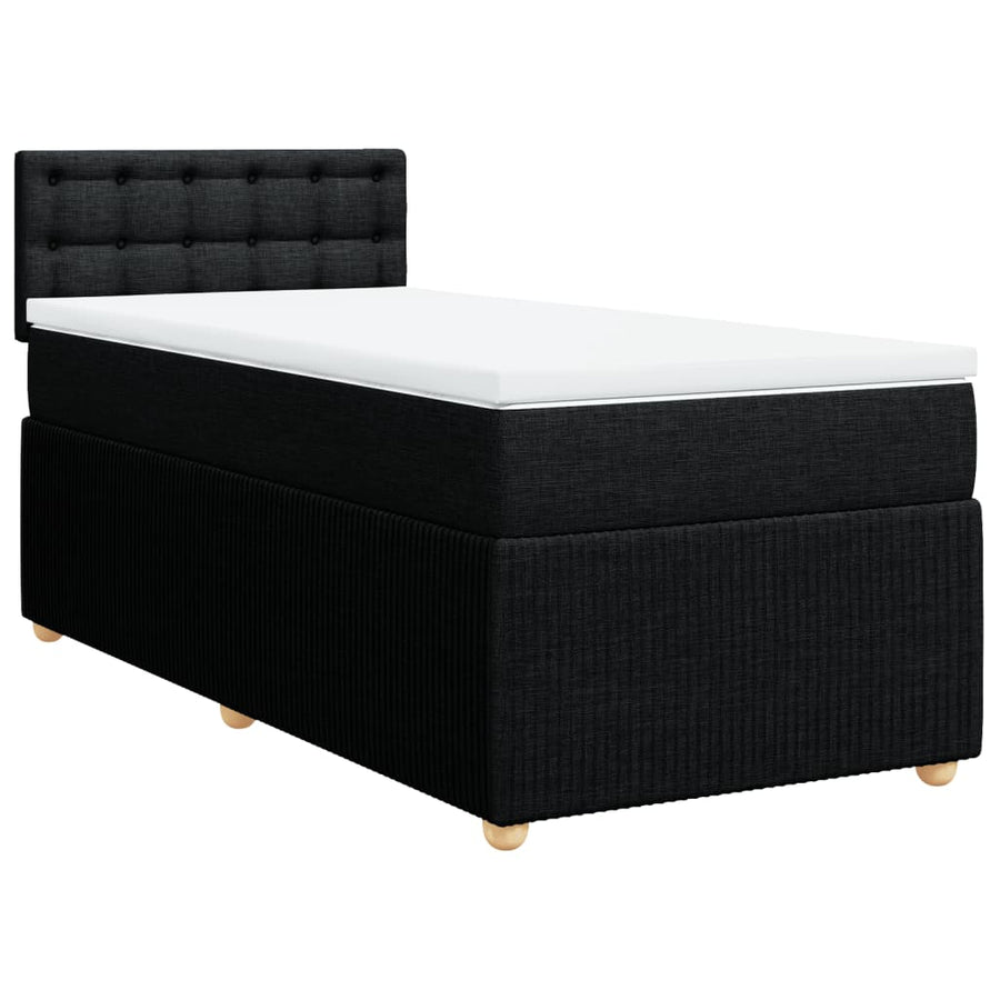 Boxspring met matras stof zwart 100x200 cm