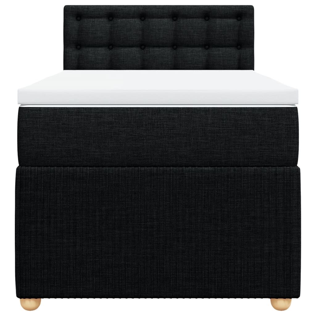 Boxspring met matras stof zwart 100x200 cm