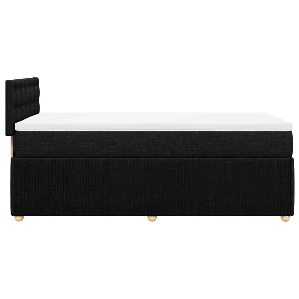 Boxspring met matras stof zwart 100x200 cm