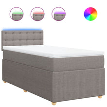 Boxspring met matras stof taupe 100x200 cm