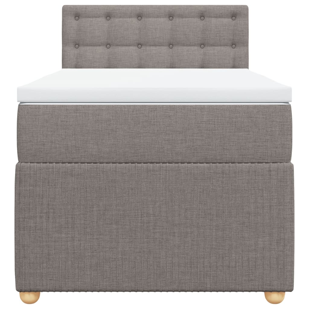 Boxspring met matras stof taupe 100x200 cm