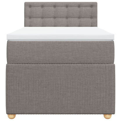 Boxspring met matras stof taupe 100x200 cm