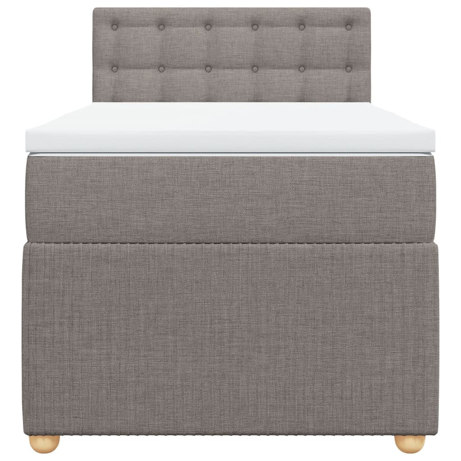 Boxspring met matras stof taupe 100x200 cm