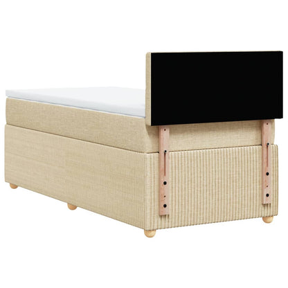 Boxspring met matras stof crèmekleurig 100x200 cm