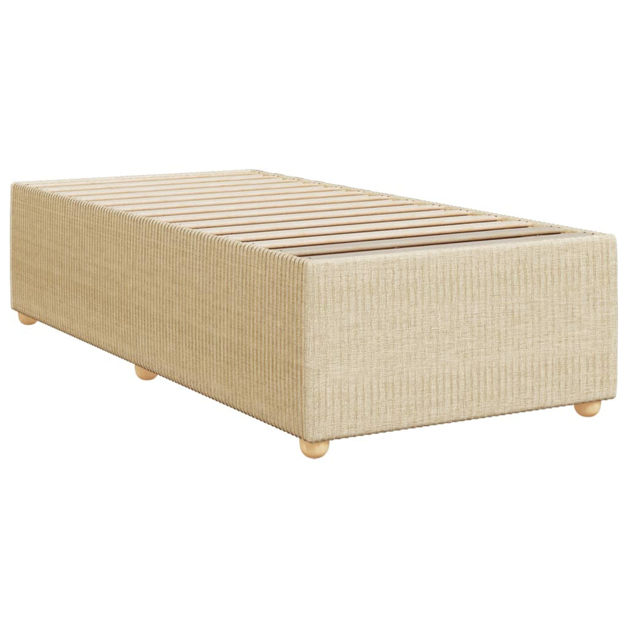 Boxspring met matras stof crèmekleurig 100x200 cm