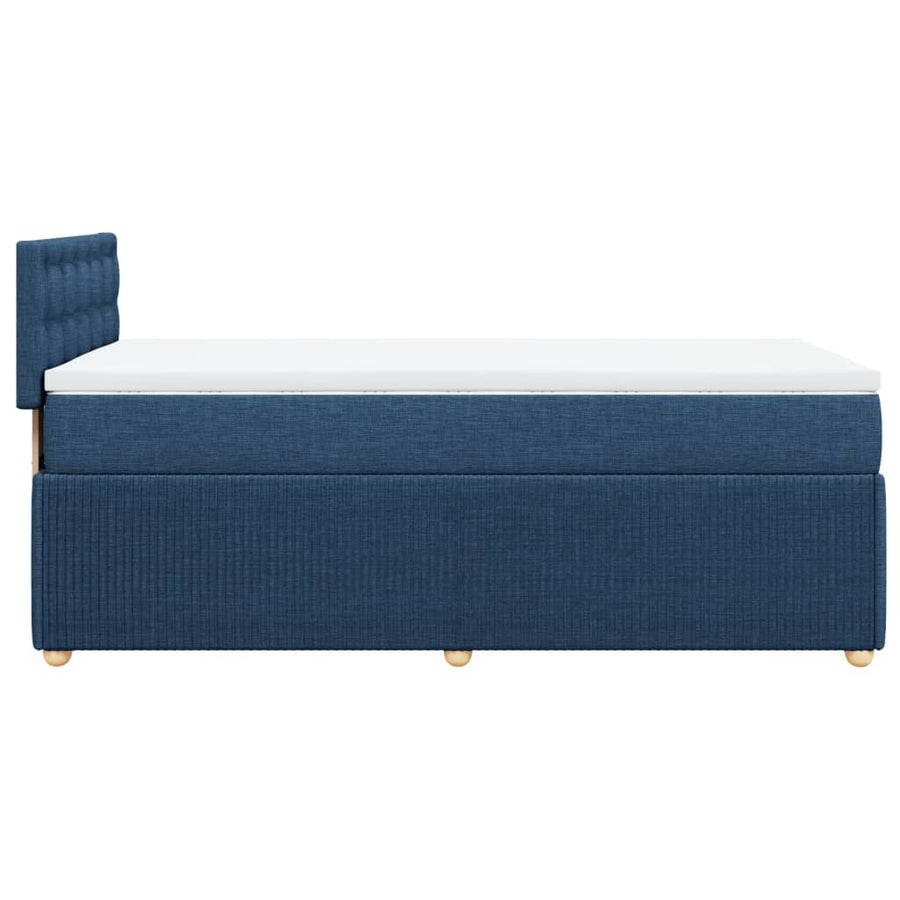 Boxspring met matras stof blauw 100x200 cm