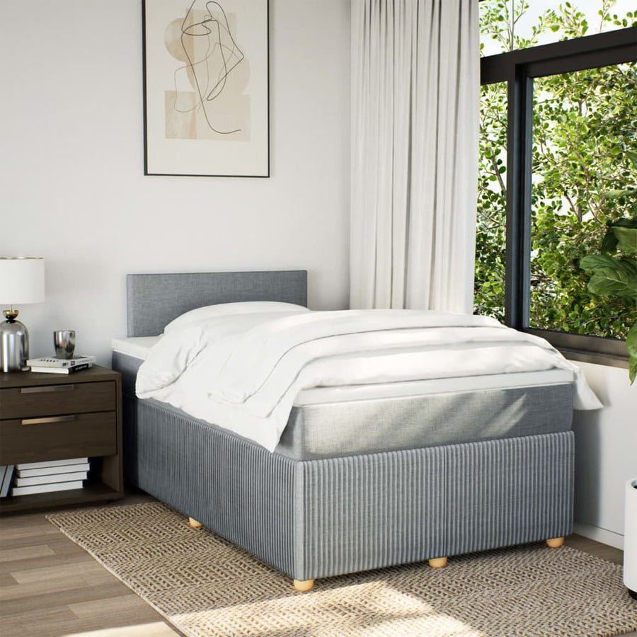 Boxspring met matras stof lichtgrijs 120x190 cm