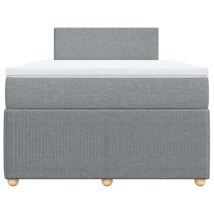 Boxspring met matras stof lichtgrijs 120x190 cm
