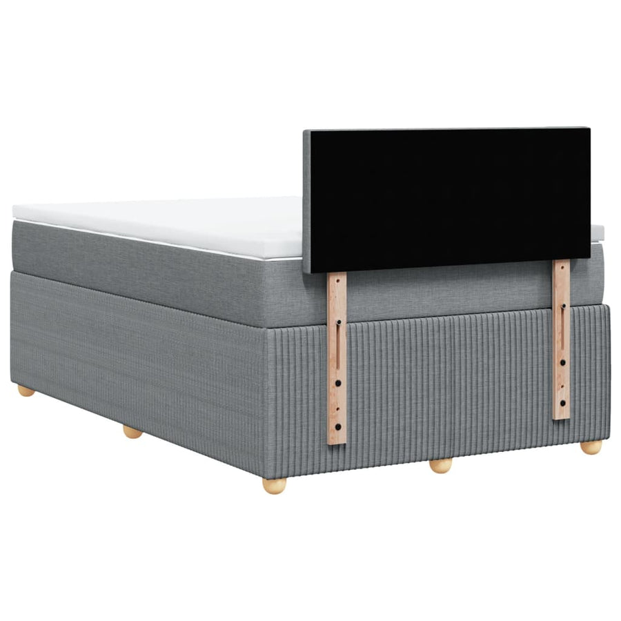 Boxspring met matras stof lichtgrijs 120x190 cm