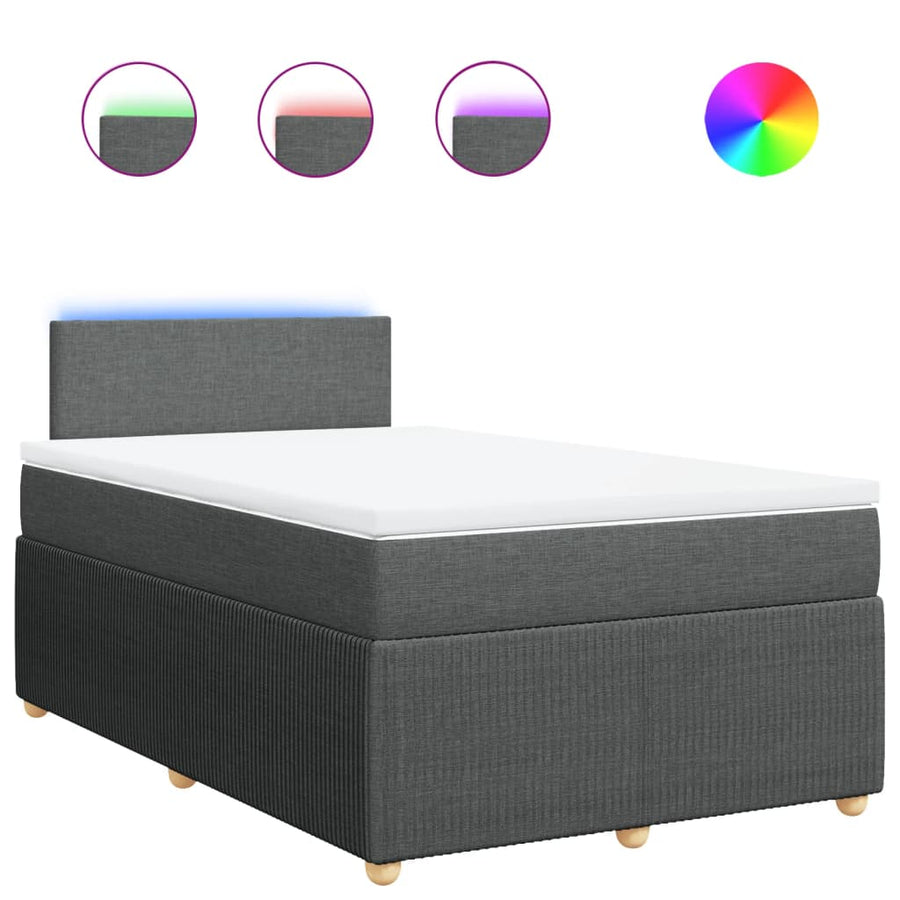Boxspring met matras stof donkergrijs 120x190 cm