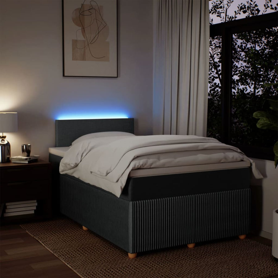 Boxspring met matras stof donkergrijs 120x190 cm