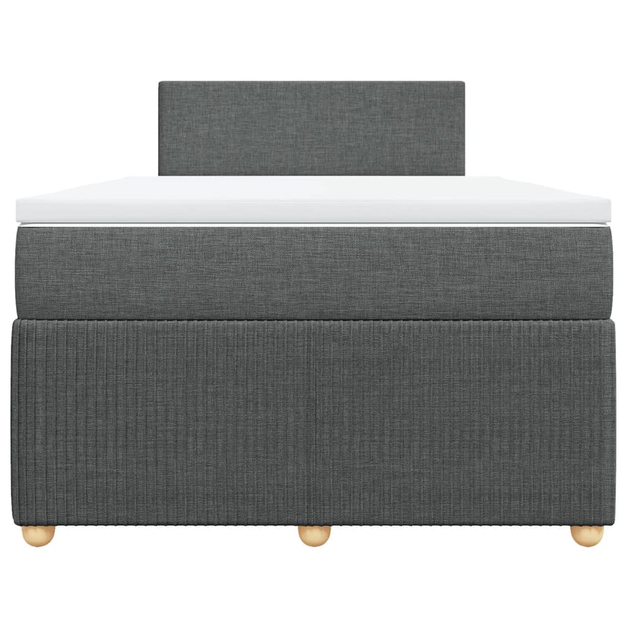 Boxspring met matras stof donkergrijs 120x190 cm