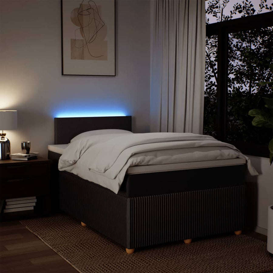 Boxspring met matras stof donkerbruin 120x190 cm
