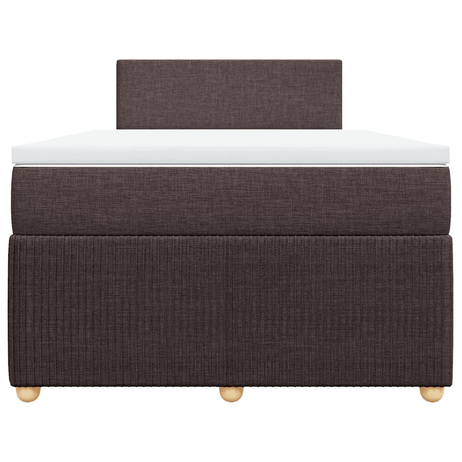 Boxspring met matras stof donkerbruin 120x190 cm