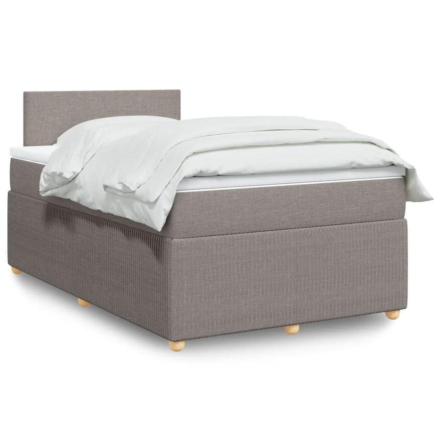 Boxspring met matras stof taupe 120x190 cm