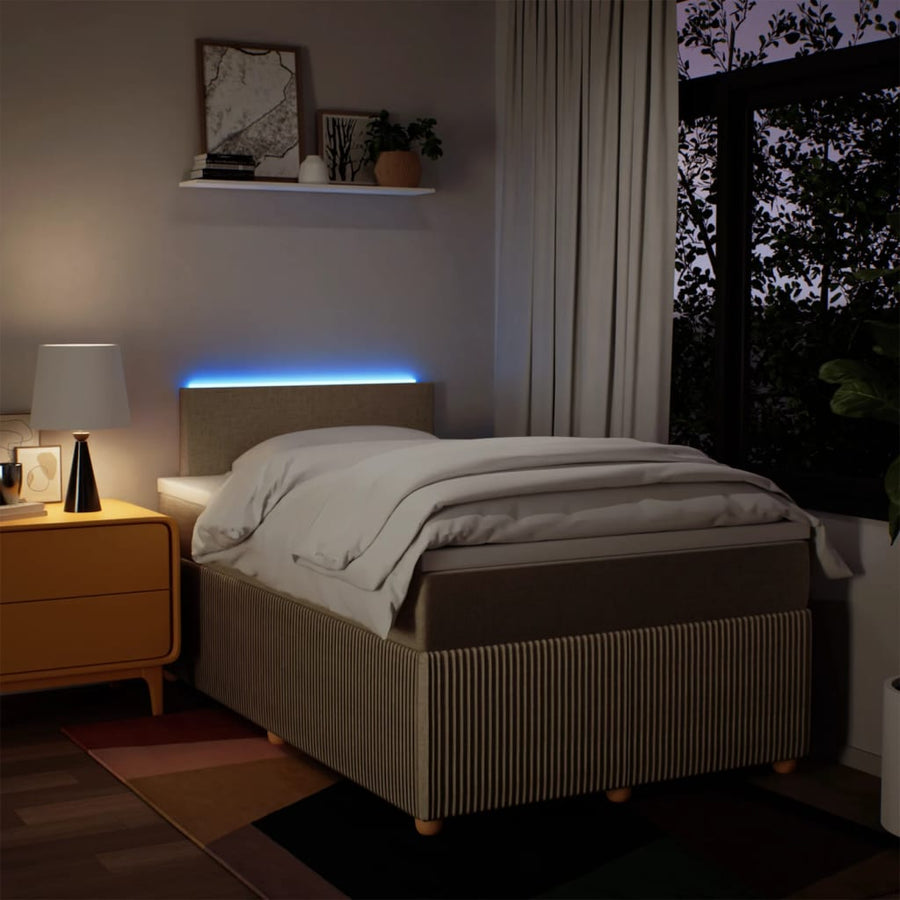 Boxspring met matras stof crèmekleurig 120x190 cm
