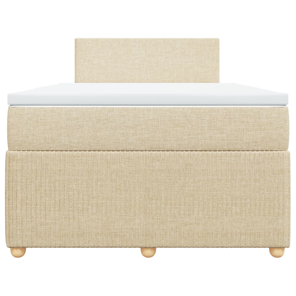 Boxspring met matras stof crèmekleurig 120x190 cm