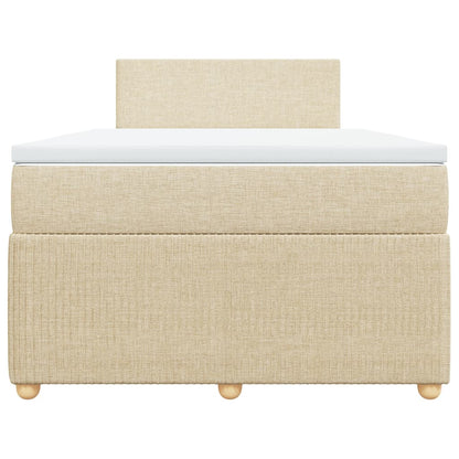 Boxspring met matras stof crèmekleurig 120x190 cm